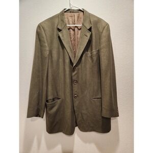 Ermenegildo Zegna Soft Silk Cashmere Blazer IT56 46R Brown Jacket olive green